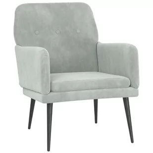Lumarko Fotel, jasnoszary, 62x79x79 cm, obity aksamitem - Fotele - miniaturka - grafika 3