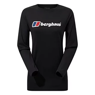Koszulki i topy damskie - Berghaus Damska koszulka z długim rękawem Boyfriend Big Classic Logo Jet Black, 10 - grafika 1