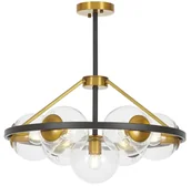 Lampy sufitowe - NOWOCZESNA LAMPA WISZĄCA CZARNO-MOSIĘŻNA DONZANO W7 PRO - miniaturka - grafika 1