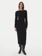 Sukienki - Kontatto Sukienka dzianinowa 3M0964C Czarny Slim Fit - miniaturka - grafika 1