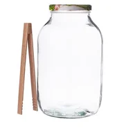 Pojemniki kuchenne - Słoik 4 l z zakrętką 6Z Ogórek i szczypcami drewnianymi - miniaturka - grafika 1
