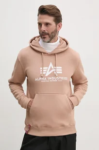 Alpha Industries bluza męska kolor różowy z kapturem z nadrukiem - Bluzy męskie - miniaturka - grafika 1