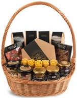 Zestawy upominkowe - Kosz Prezentowy Z Produktami Miodowymi Gourmet, Zestaw Prezentowy Słodycze Miodowe - miniaturka - grafika 1
