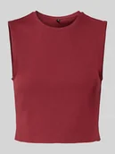 Koszulki i topy damskie - Top krótki o kroju slim fit z mieszanki bawełny model ‘VELA’ - miniaturka - grafika 1