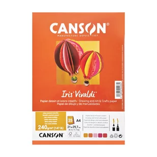 Karton Canson Iris Vivaldi - A4 - 185 g - 5 kolorów - odcienie pomarańczowe - Podobrazia, bloki, papiery - miniaturka - grafika 1