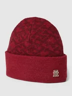 Czapki damskie - Czapka beanie z detalem z logo - miniaturka - grafika 1