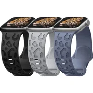 Akcesoria do smartwatchy - Zestaw 3 Bransoletek Silikonowych w Panterkę dla Apple Watch  42 mm - miniaturka - grafika 1