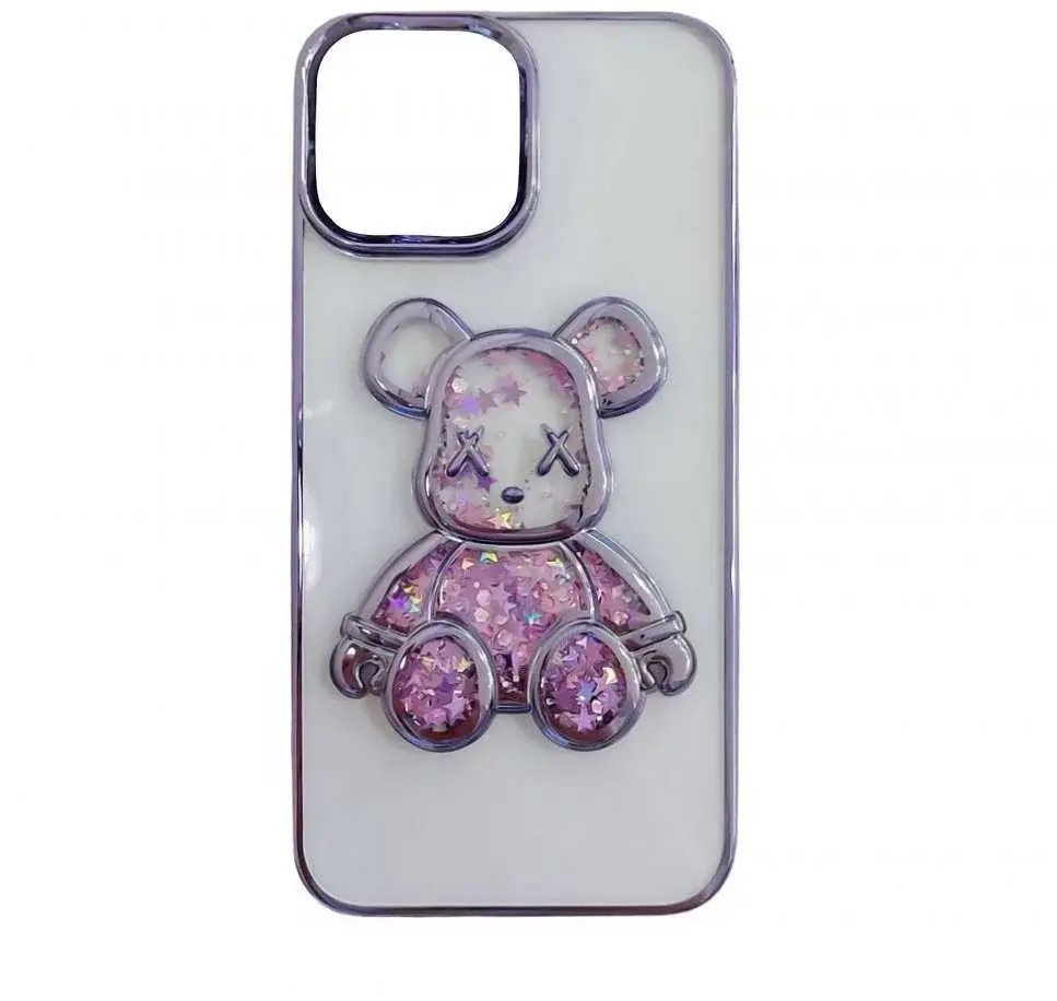 iLike Etui na telefon Tylny pokrowiec Apple iPhone 14 Silicone Case Print Desire Bear Purple ILIAPP14PDBPR