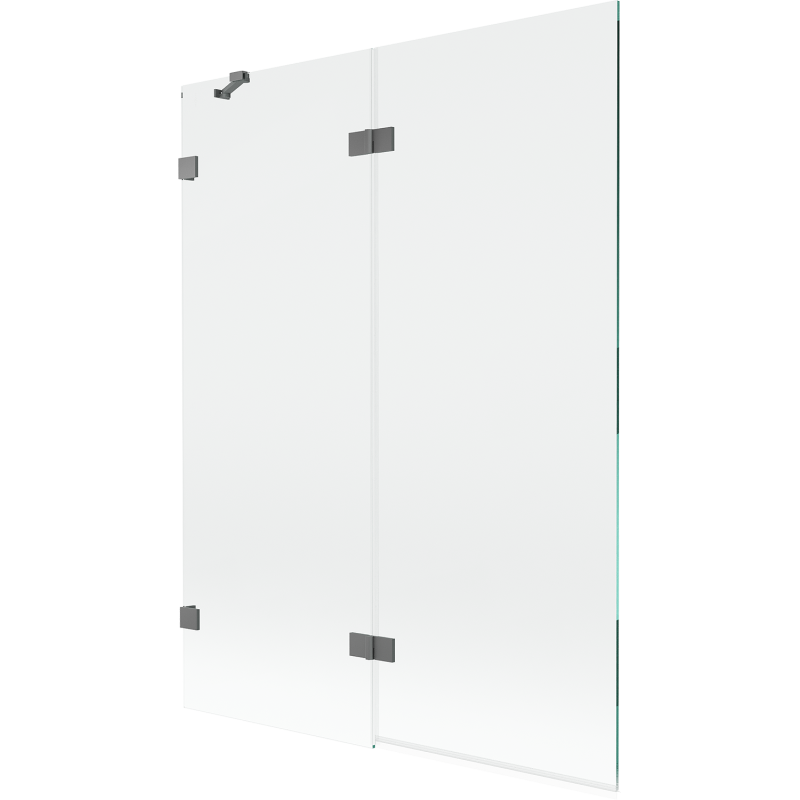 Mexen Lunar parawan nawannowy 2-skrzydłowy lewy 130 x 150 cm, transparent, gun metal - 897-130-100-95-00-L