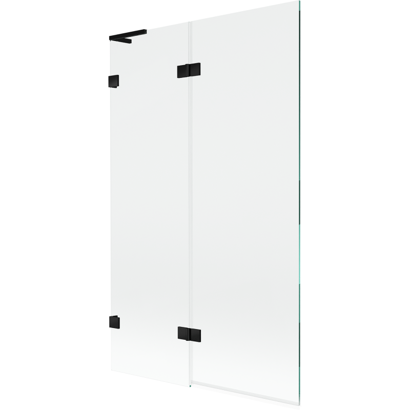 Mexen Lunar L parawan nawannowy 2-skrzydłowy lewy 110 x 150 cm, transparent, czarny - 897L-110-100-70-00-L
