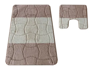 Antypoślizgowy kremowy zestaw chodników łazienkowych T1-N34 - Dywaniki łazienkowe Antypoślizgowy kremowy zestaw chodników łazienkowych T1-N34 - Dywaniki łazienkowe - miniaturka - grafika 1