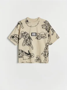 Reserved - T-shirt oversize Star Wars - beżowy - Koszulki dla chłopców - miniaturka - grafika 1
