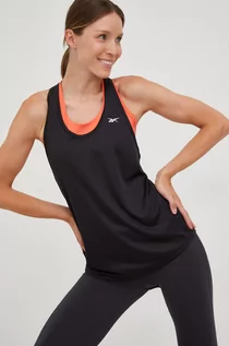 Koszulki sportowe damskie - Reebok top treningowy Workout Ready kolor czarny - grafika 1