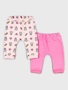 Spodnie i spodenki dla dziewczynek - Zippy Komplet 2 par spodni 22W-6903ZT Różowy Regular Fit - grafika 1