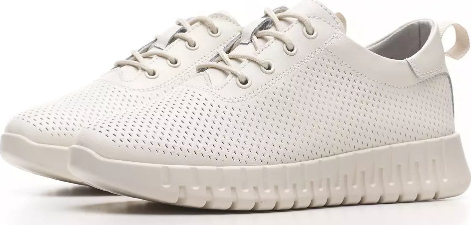 Sergio Leone Skórzane buty sportowe damskie Sergio Leone DSP011BE beżowe 38