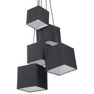 Lampy sufitowe - Beliani Lampa wisząca Lampa wisząca 5 kloszy czarna MESTA 12873 - miniaturka - grafika 1
