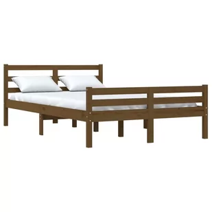 Lumarko Rama łóżka, miodowy brąz, lite drewno, 120x190 cm, podwójna - Łóżka - miniaturka - grafika 4