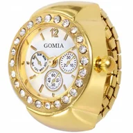 Pierścionki - Złoty Sygnet Luksusowy Zegarek Regulowany Rozmiar 14-23 Działający Nastaw - miniaturka - grafika 1