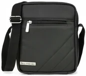 Torby męskie - Torba Skórzana Męska Na Ramie Raportówka Do Pracy Skóra Czarny - miniaturka - grafika 1