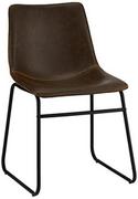 Krzesła - Furnhouse Indiana, brązowe siedzisko PU, czarne nogi ze stali malowanej proszkowo, dł. 46 x szer. 54 x wys. 78 cm zestaw krzeseł do jadalni 2, sklejka, pianka, 46 x 54 x 78 - miniaturka - grafika 1
