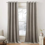 Zasłony - PONY DANCE Zasłony Zaciemniające 2 sztuki Szarobrązowe 240 x 132 cm - miniaturka - grafika 1