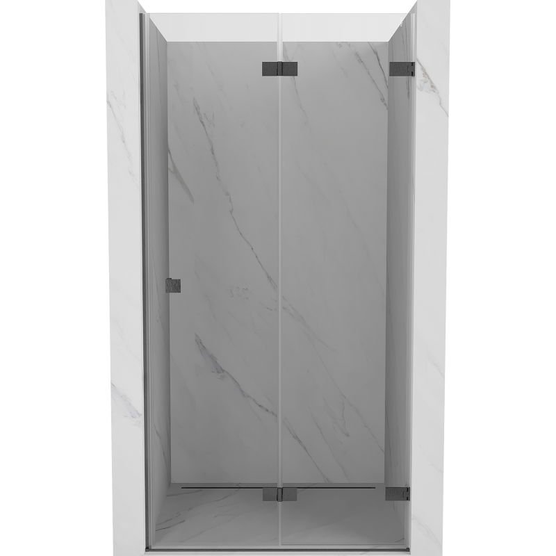 Mexen Lunar-F drzwi prysznicowe składane prawe 95 cm, transparent, gun gray szczotkowany - 836-095-000-66-00-P