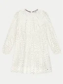 Sukienki i spódniczki dla dziewczynek - Tommy Hilfiger Sukienka elegancka Foil Star Dress Ls KG0KG08210 Écru Regular Fit - miniaturka - grafika 1