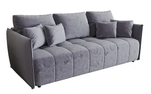 Szara welurowa sofa rozkładana z pojemnikiem W8-K60 - Sofy i kanapy Szara welurowa sofa rozkładana z pojemnikiem W8-K60 - Sofy i kanapy - miniaturka - grafika 1