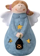 Ozdoby bożonarodzeniowe - Figurka ozdobna świecąca Aniołek niebieski 19 cm - miniaturka - grafika 1