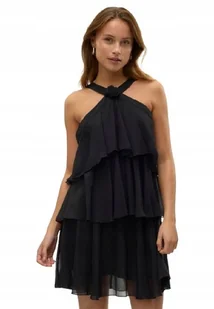 VERO MODA DAMSKA SUKIENKA CZARNA PRZED KOLANO KOKTAJLOWA XL DRI - Sukienki - miniaturka - grafika 1