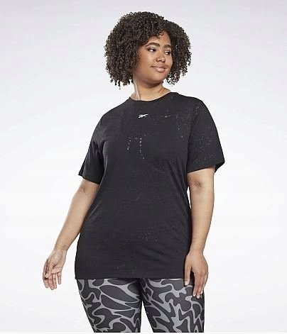 REEBOK T-SHIRT CZARNY Z KRÓTKIM RĘKAWEM PROSTY DAMSKI 3XL 0A6A1_E* TŁA