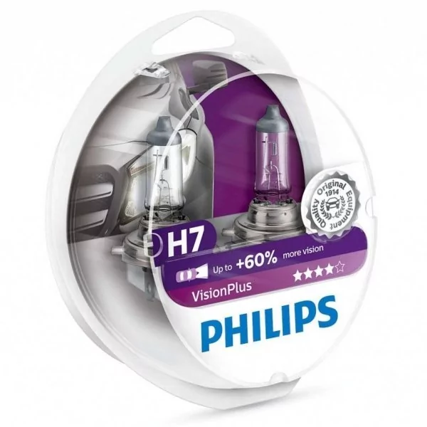 Philips Lampa halogenowa żarówka zestawu H7 Vision Plus + 60% 12 V 55 W px26d podwójny zestaw 39938728