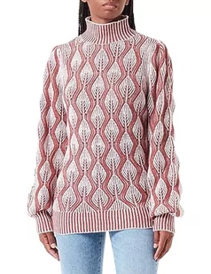 Sidona Damski sweter z dzianiny 10430494, wełniany biały brudny róż, M/L, Biała wełna, brudny róż, M-L - Swetry damskie - miniaturka - grafika 1