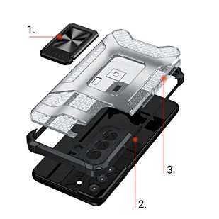 Crystal Ring Case pancerne hybrydowe etui pokrowiec + magnetyczny uchwyt Samsung Galaxy S21+ 5G (S21 Plus 5G) niebieski - Etui i futerały do telefonów - miniaturka - grafika 7