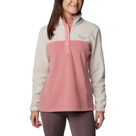 Bluzy damskie - Damska bluza polarowa Columbia Benton Springs 1/2 Snap Pullover Fleece II dark stone/pink agave - S - miniaturka - grafika 1