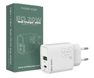 Mobile Origin PD20W Wall Charger MO12 1 USB-A + 1 USB-C - Ładowarki do telefonów - miniaturka - grafika 1