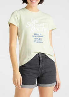 LEE GRAPHIC TEE DAMSKI T-SHIRT KOSZULKA NADRUK LOGO REGULAR FIT SUMMER GREEN L41AEPNK 112108854 - Lee - Koszulki i topy damskie - miniaturka - grafika 1