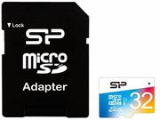 Karty pamięci - Karta pamięci SILICON POWER SP032GBSTHBU1V20SP, MicroSDHC, 32 GB + adapter - miniaturka - grafika 1