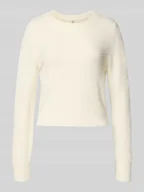 Swetry damskie - Sweter z dzianiny o kroju regular fit z okrągłym dekoltem model ‘PETRA’ - miniaturka - grafika 1