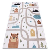 Dywany dla dzieci - Dywan FUN Polar dla dzieci, uliczki, las, krem, 200x290 cm - miniaturka - grafika 1