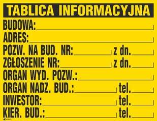 Tablica Informacyjna Budowy Tablica Budowlana Duża - Tablice BHP - miniaturka - grafika 1