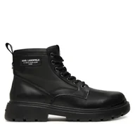 Botki męskie - Trapery KARL LAGERFELD KL13035 Czarny - miniaturka - grafika 1