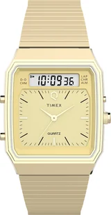 Zegarek Zegarek Timex TW2Y06000 Q Timex® 1982 Ana-Digi Reissue 33mm Stainless Steel Bracelet - Zegarki męskie - miniaturka - grafika 1