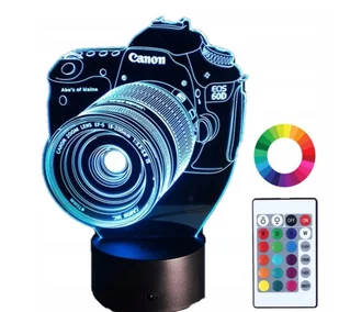 Lampka Nocna Aparat Fotograf Canon 3D Led Imię - Lampy stojące - miniaturka - grafika 1
