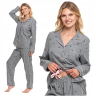 Piżamy damskie - Zimowa PI��AMA DAMSKA Dwucz����ciowa Flanelowa w ��nie��ynki na Prezent MORAJ XL - miniaturka - grafika 1