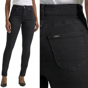 Lee SKINNY ULTRA LUX COMFORT Mid Rise Black WYGODNE CZARNE RURKI W31 L31 - Spodnie damskie - miniaturka - grafika 1
