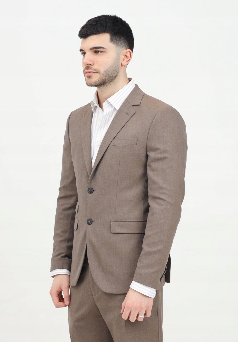 SELECTED HOMME MĘSKA MARYNARKA SLIM BRĄZOWA Z KIESZENIAMI 94 7CA