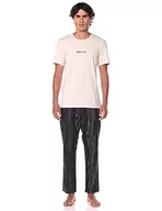 Spodenki męskie - Calvin Klein Męskie spodnie S/S zestaw piżamowy, Svr Bch Tp, Mdn Mh Grid_svr Brh Btm, XL - miniaturka - grafika 1