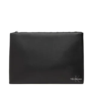 Saszetka Calvin Klein Jeans Mono Logo Zip Pouch Pu LV04G1049G Czarny - Torby męskie - miniaturka - grafika 1