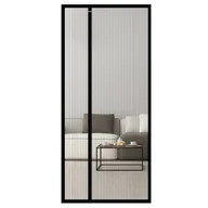 Moskitiery - Moskitiera magnetyczna na drzwi, otwierana na bok, dwustronna, przeciw komarom, oddychająca, 110 x 220 cm (czarne paski) - miniaturka - grafika 1